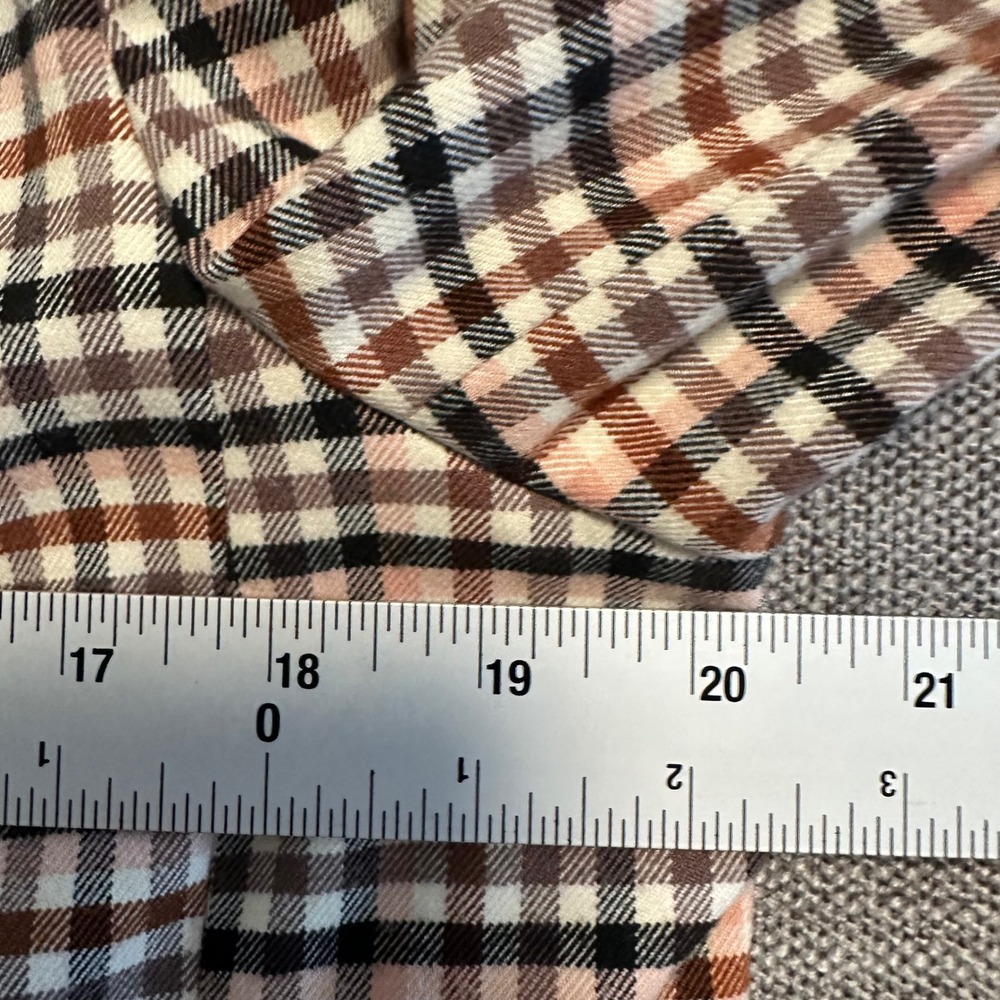A New Day Blazer Women Medium Brown Plaid  Two Button Tailored Jacket - Picture 7 of 11